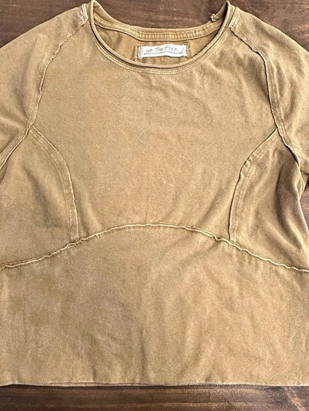 We the free Sleeve Cotton Tee in Brown